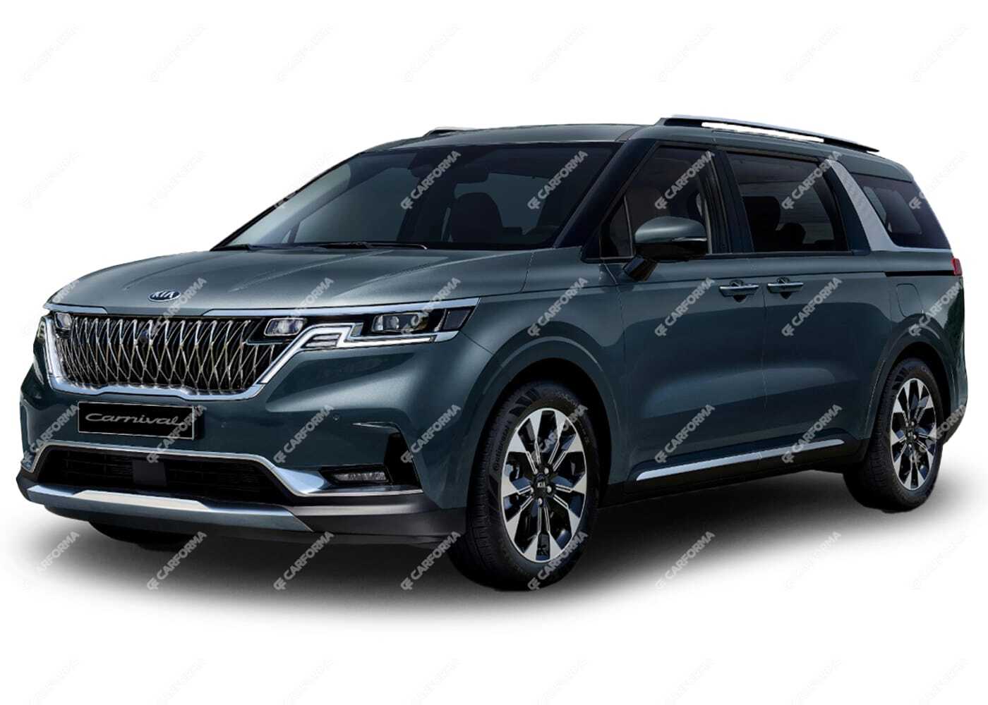 Ворсовые коврики на KIA Carnival IV 7 мест с оттоманками 2020 - 2025